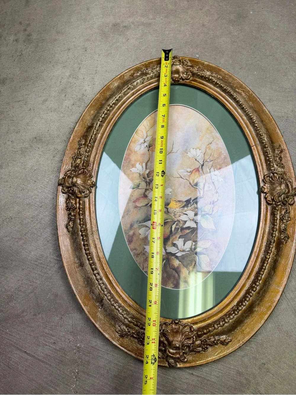 Vintage 24x18 Large Ornate Oval Gold Gilt Picture Frame Baroque Circa 1960-1970s